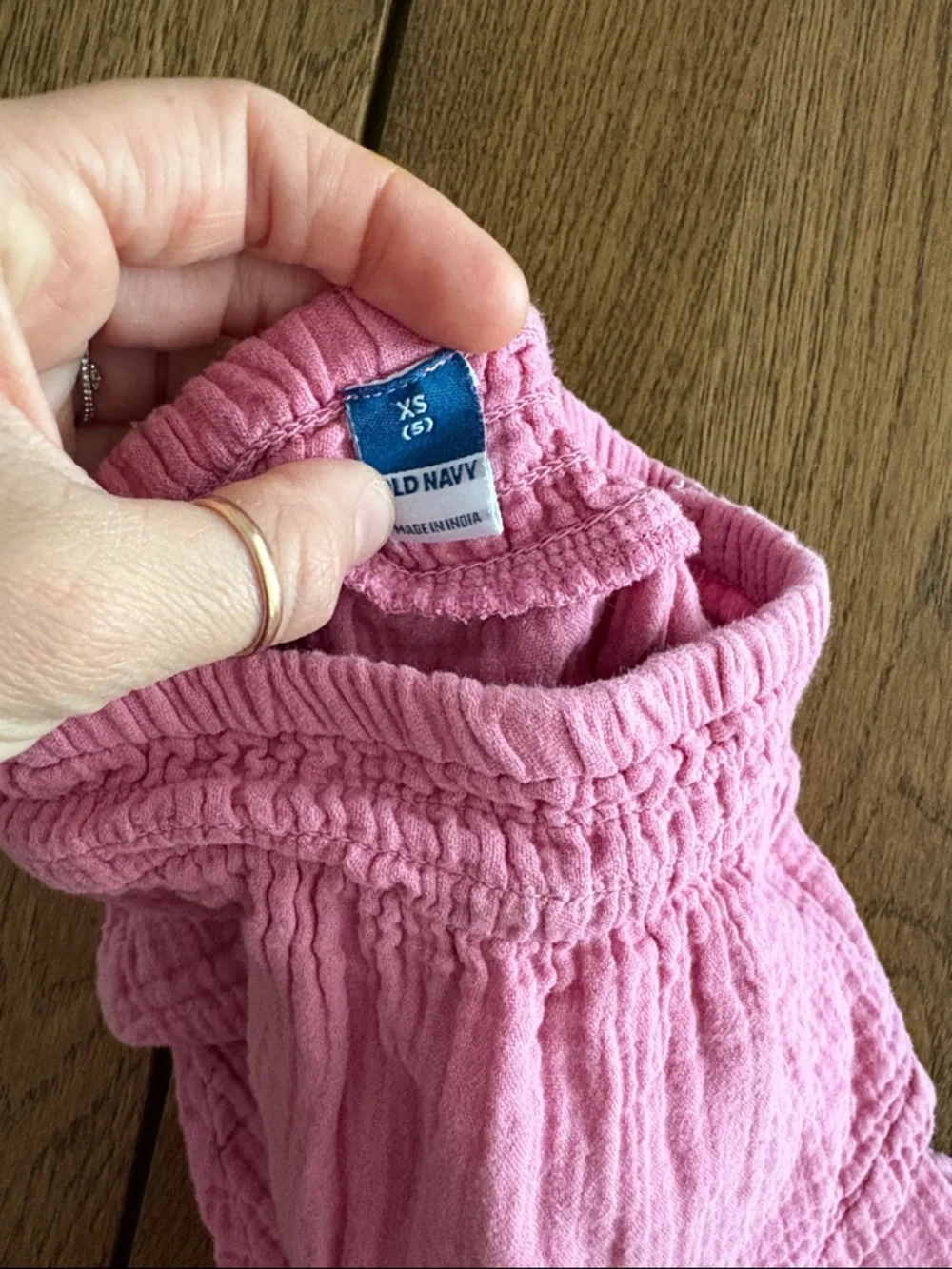 Old Navy Pink 100% Cotton Gauze Tiered Smocked Skirt